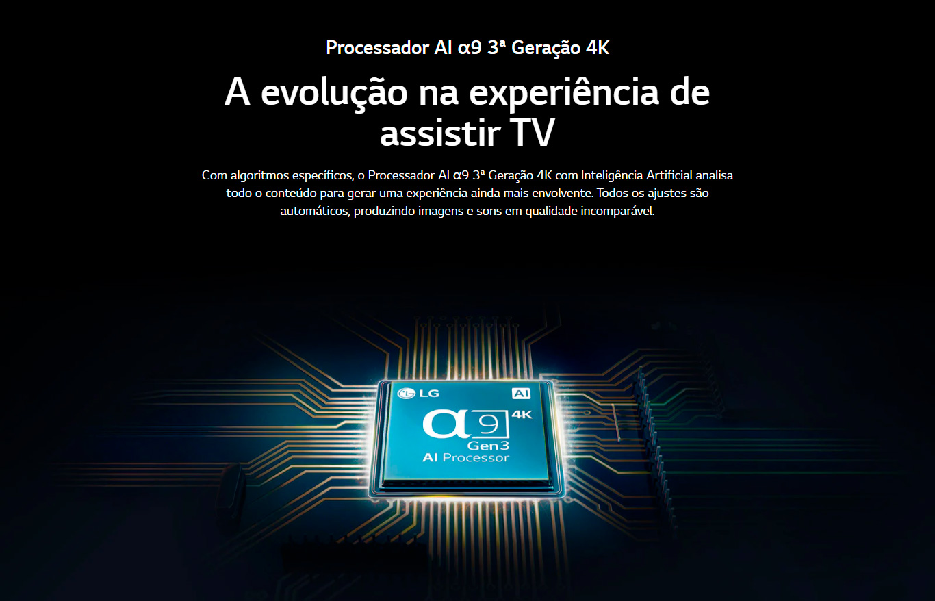 Smart TV LG 65 4K OLED HDR WiFi Bluetooth Inteligência Artificial ThinQ AI Hands Free Google Assistente Alexa 